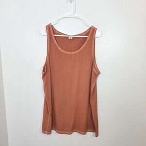 Peruvian Connection Orange 100% Pima Cotton Lightweight Minimalist Tank Top XL‎